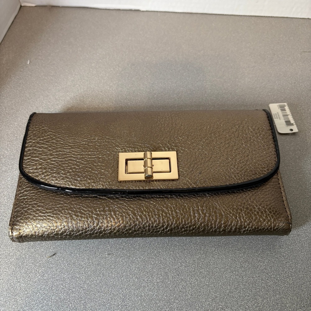 New Directions Metallic Turn Lock Wallet with Removable Card Holder